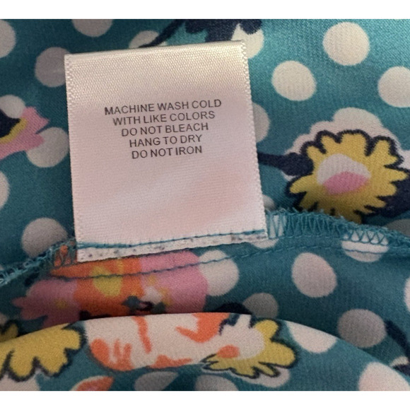 ModCloth Women 2X Top Blue Polka Dot Floral Sleeveless V-Neck Retro‎ Lightweight - Picture 11 of 12